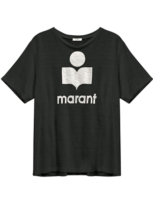 Isabel Marant Etoile Koldi Logo T-shirt, Sort/Sølv